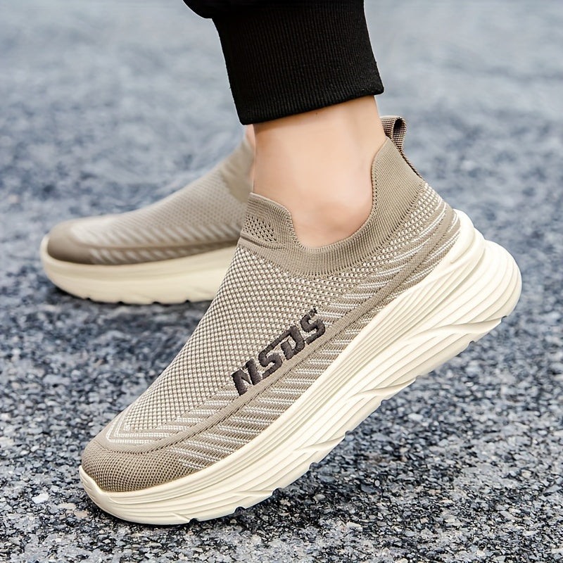 Men's Solid Slip On Lightweight Sock Shoes Breathable Non Slip Comfy For Outdoor Gym Running Park Workout All Seasons