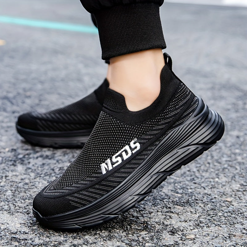 Men's Solid Slip On Lightweight Sock Shoes Breathable Non Slip Comfy For Outdoor Gym Running Park Workout All Seasons