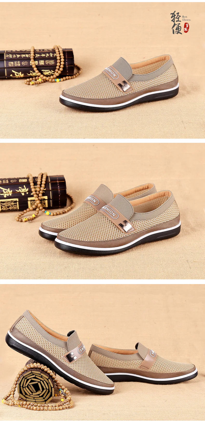 2024 Men'S Casual Shoes,Men Summer Style Mesh Flats for Men Loafer Creepers Casual High-End  Shoes Very Comfortable Size:38-44