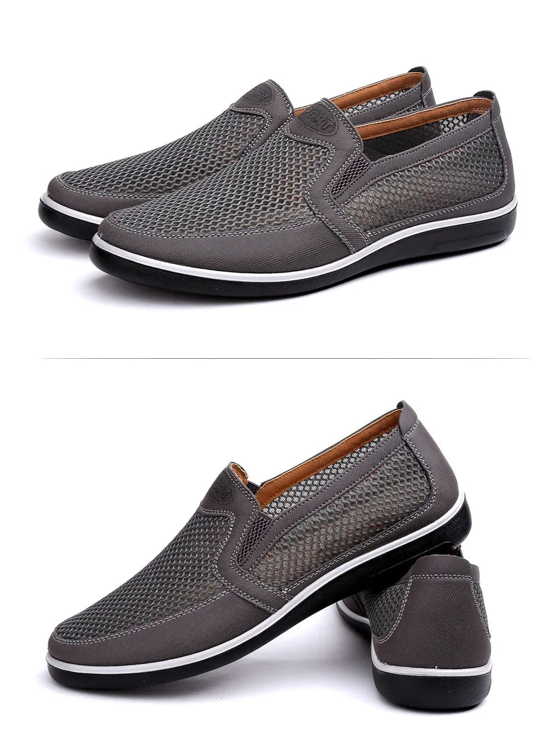 2024 Men'S Casual Shoes,Men Summer Style Mesh Flats for Men Loafer Creepers Casual High-End  Shoes Very Comfortable Size:38-44