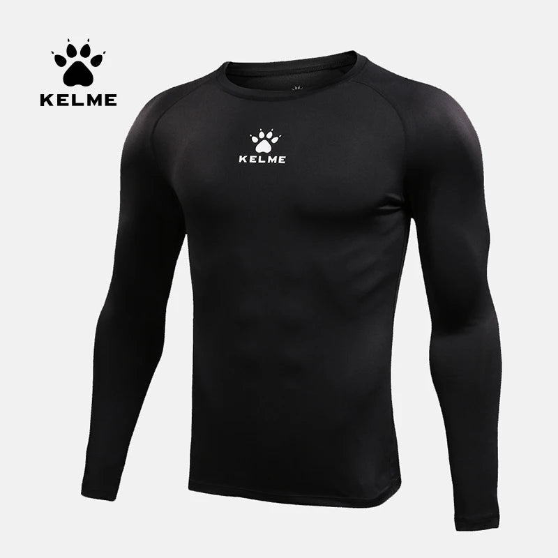 KELME Men's Running T-shirts Compression Shirts Bodybuilding Sports Tights Long Sleeves Exercise Workout Fitness 3891113