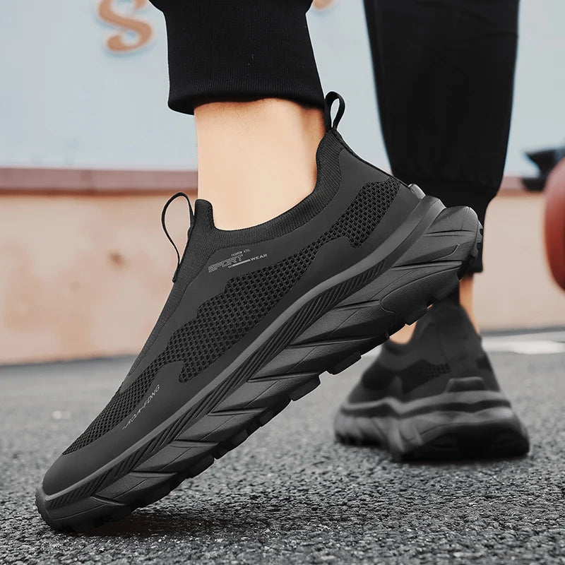 Fashion Men Casual Shoes Breathable Slip on Mesh Walking Running Sneakers Non-slip Flats Lightweight Sport Shoes Driving Loafers