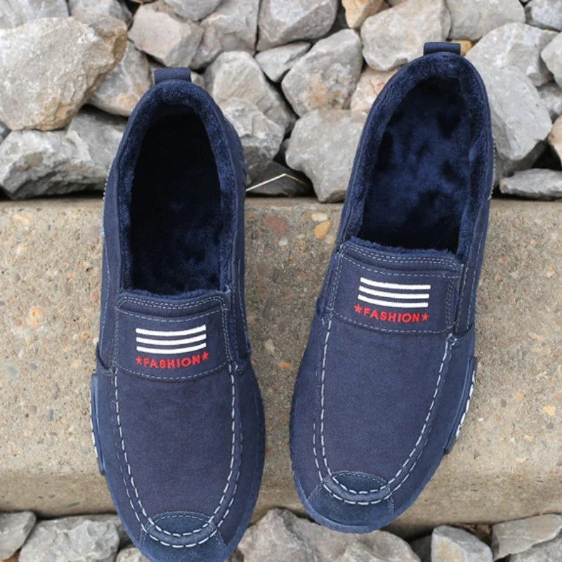 Cotton Men Winter Shoes Denim Canvas Men's Casual Shoes Flag Male Flats Trend Man Walking Shoes Slip on Loafers Erkek Ayakkabı