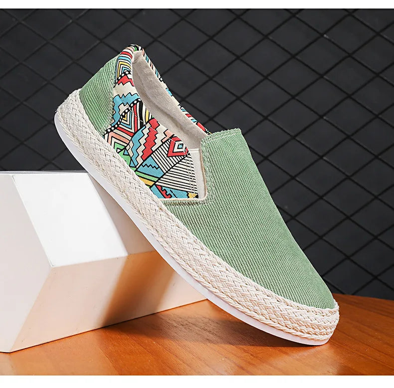 2024 New Trendy Men's Shoes Sneakers Slip-on Casual Cloth Shoes Summer Low-top Corduroy Shoes Fisherman's Shoes Chaussure Homme