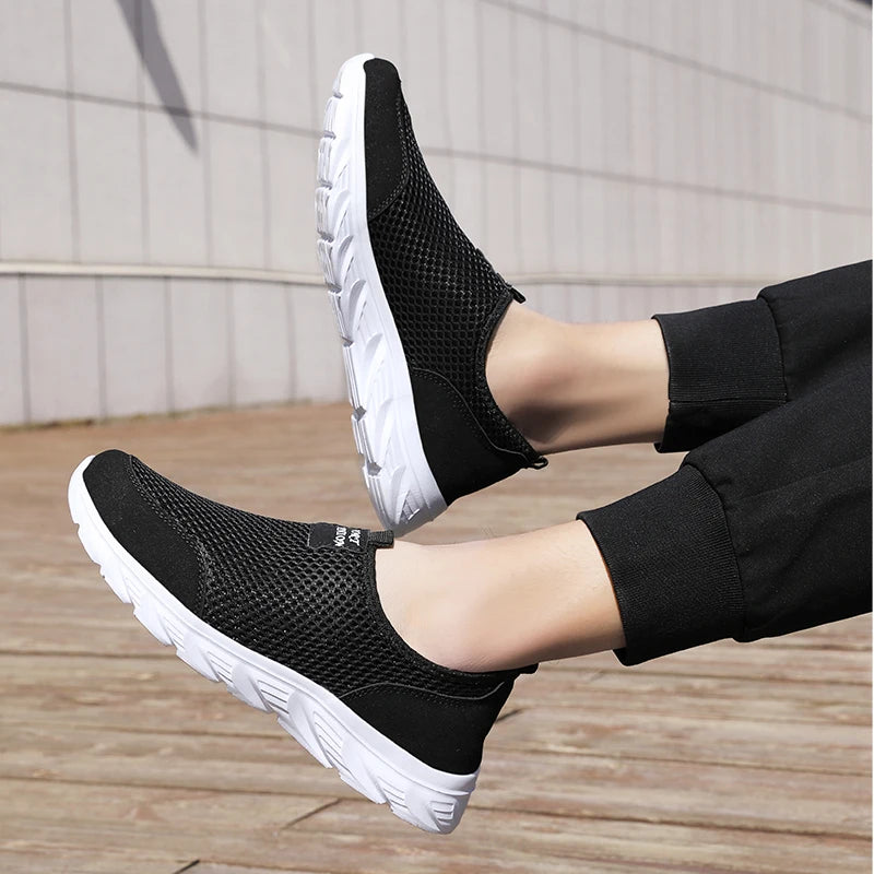 YRZL Lightweight Men Casual Shoes Breathable Slip on Male Casual Sneakers Anti-slip Men's Flats Outdoor Walking Shoes Size 38-46