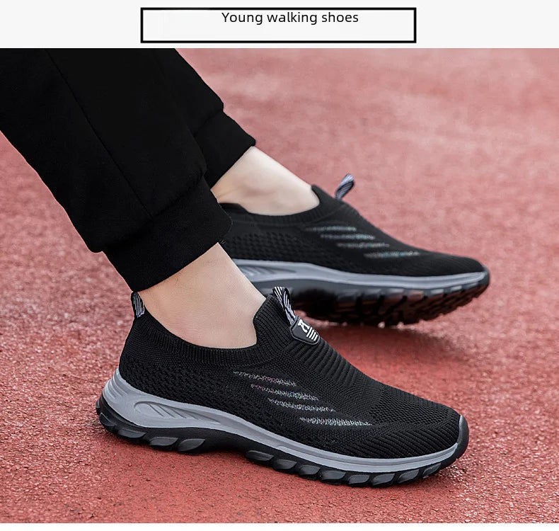 Breathable Mesh Sports Shoes Mom Women Lightweight Running Shoes Suitable Middle-aged Elderly One-foot Dance