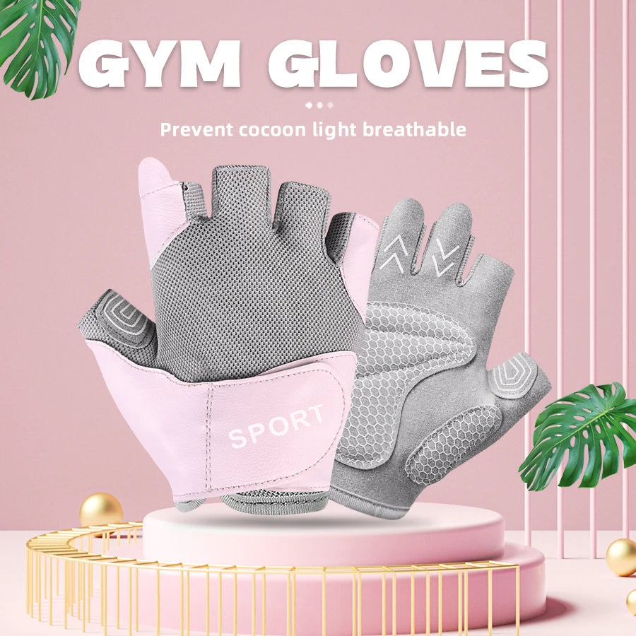 X-TIGER Cycling Gloves Pink Woman Half Finger GYM Gloves Bike Mitten 3D GEL Breathable Non-Slip Outdoor Sport Fitness Gloves