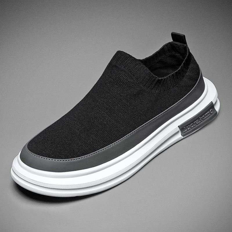 Summer Designer Mens Black Casual Shoes Fashion Slip On Platfrom Sewn Sock Breathable Trending Leisure Zapatos Mixed Color