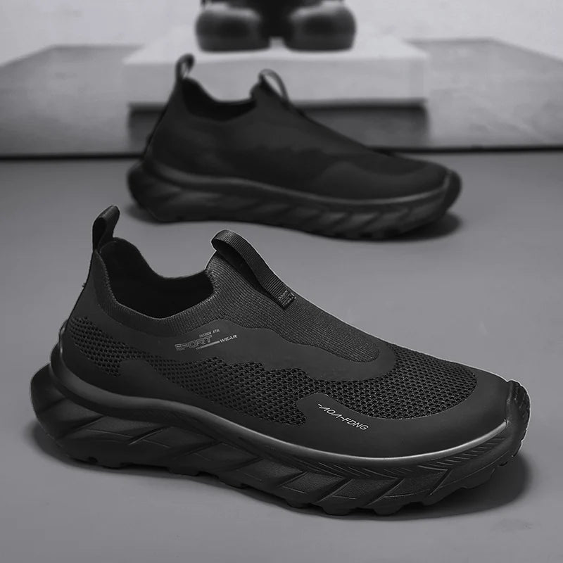 Fashion Men Casual Shoes Breathable Slip on Mesh Walking Running Sneakers Non-slip Flats Lightweight Sport Shoes Driving Loafers