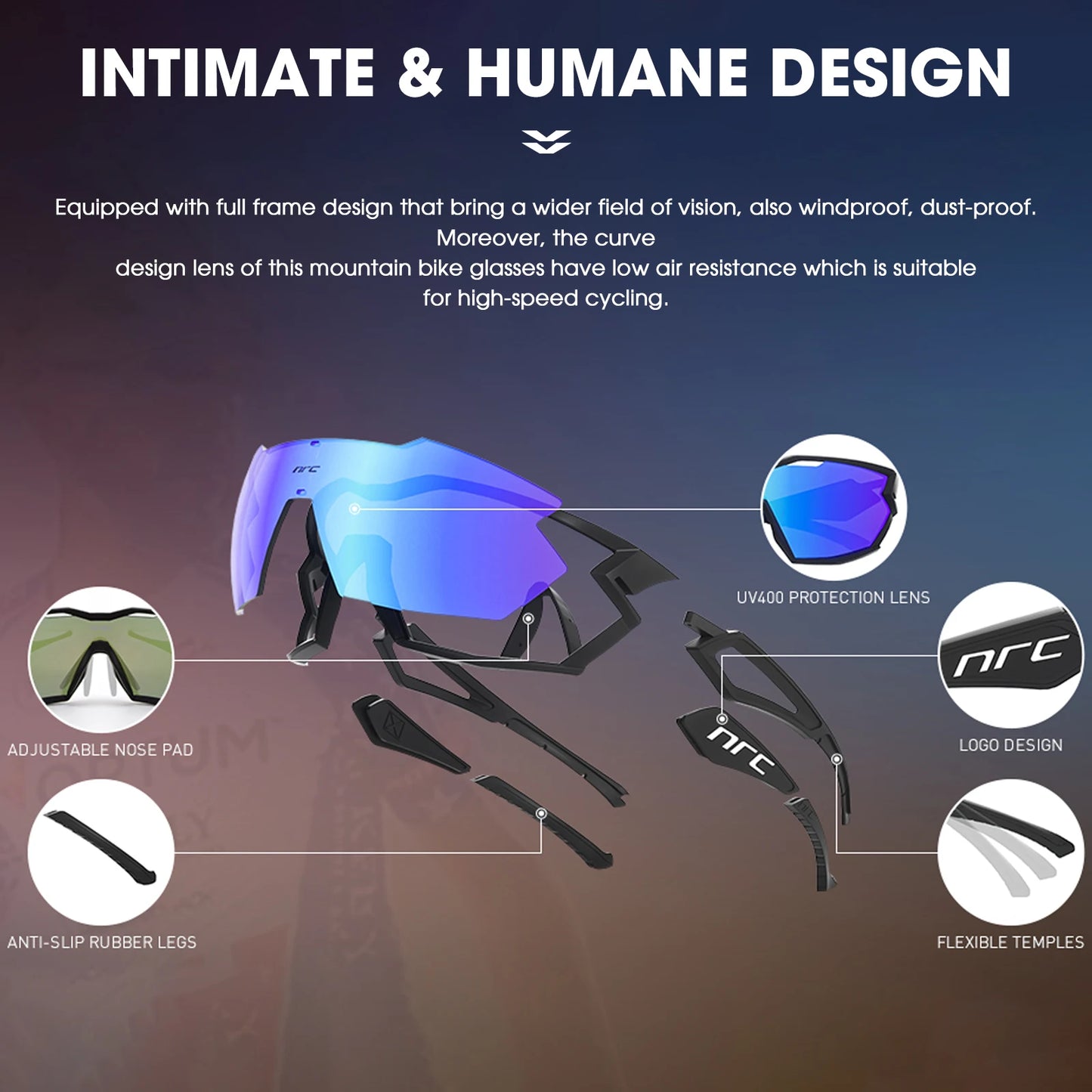 Photochromic Cycling Glasses man Mountain Bike Bicycle Sport Cycling