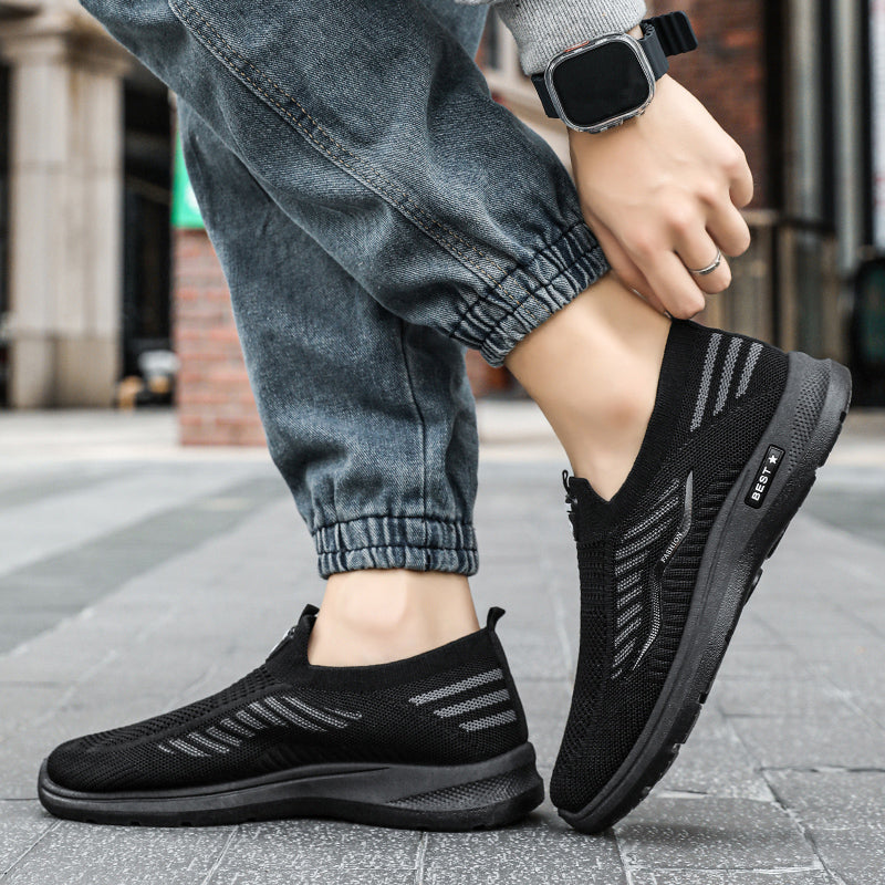 Men Casual Shoes Breathable Sneakers Mens Lightweight Walking Running Shoes Slip on Loafers for Couple Zapatillas Hombre Size 44