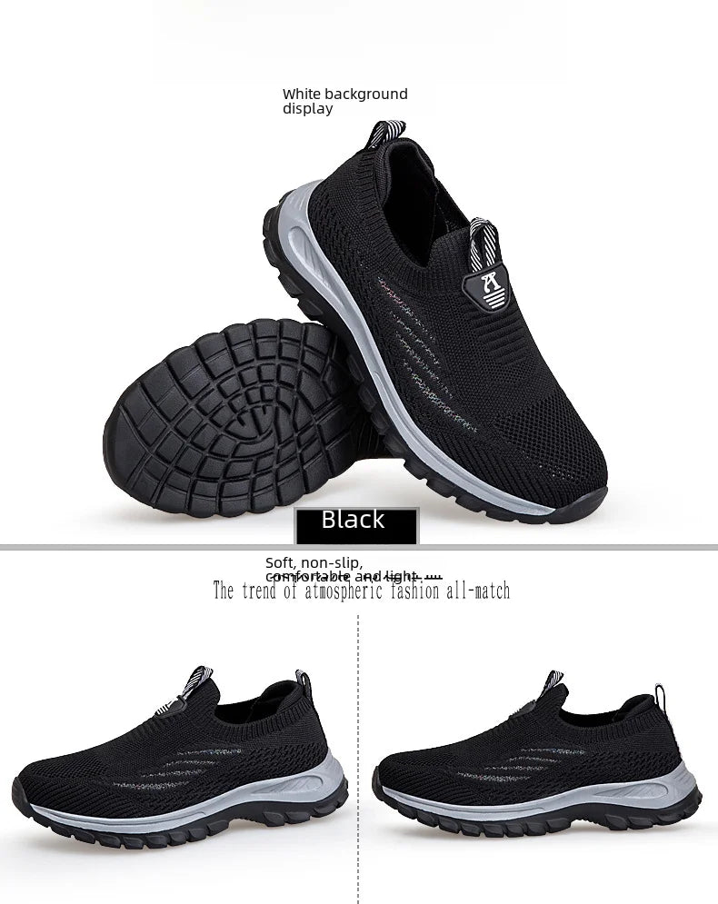 Breathable Mesh Sports Shoes Mom Women Lightweight Running Shoes Suitable Middle-aged Elderly One-foot Dance