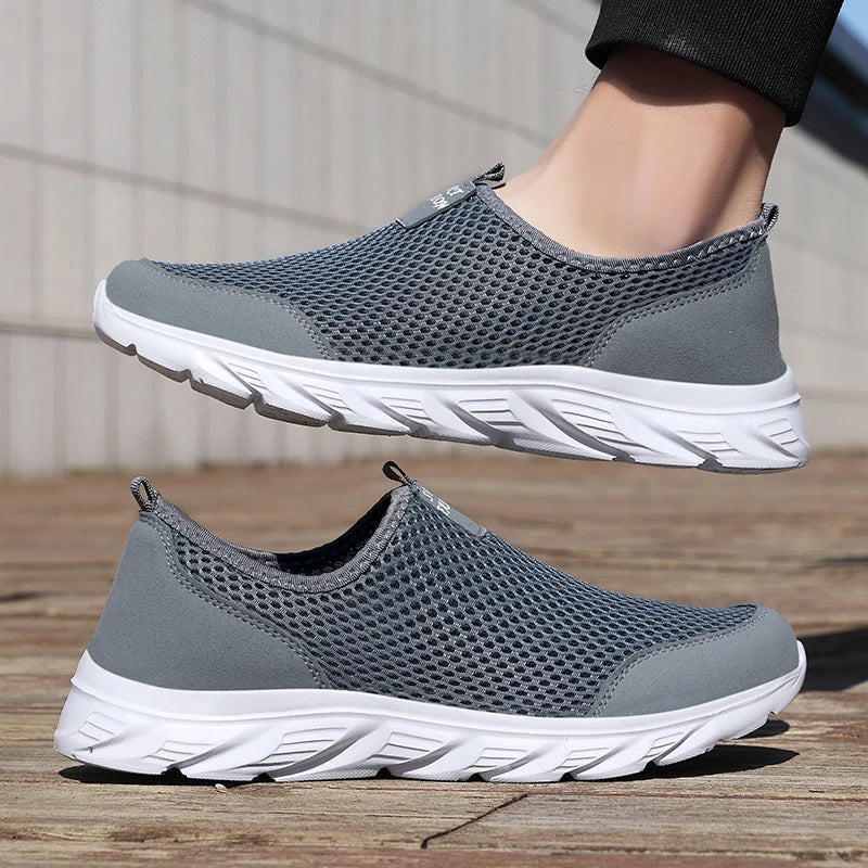 YRZL Lightweight Men Casual Shoes Breathable Slip on Male Casual Sneakers Anti-slip Men's Flats Outdoor Walking Shoes Size 38-46