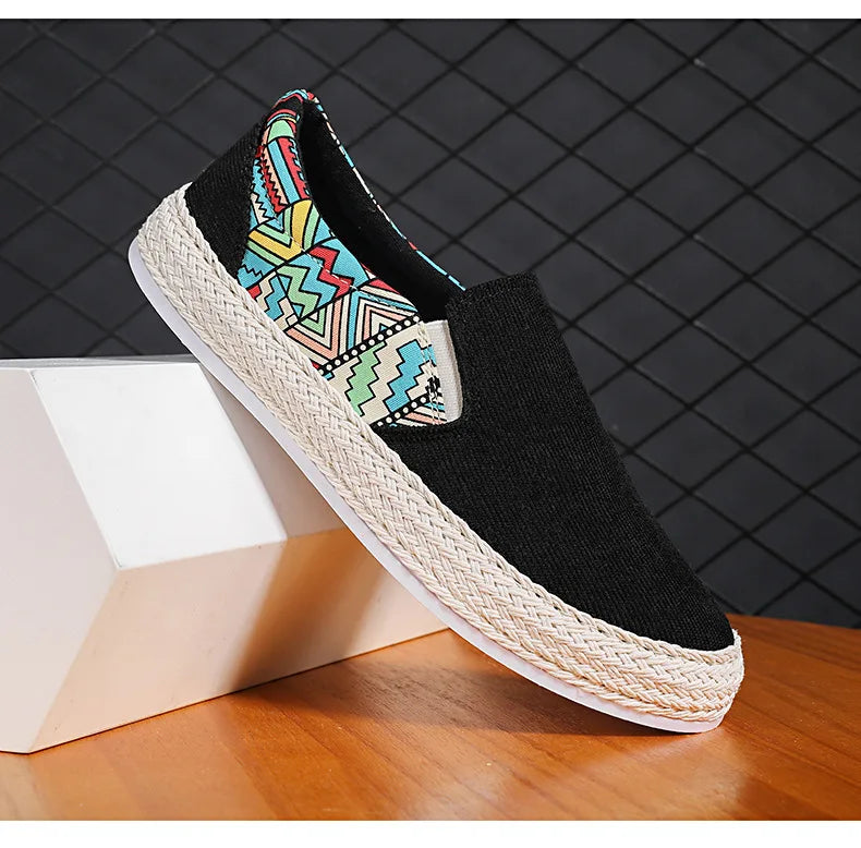 2024 New Trendy Men's Shoes Sneakers Slip-on Casual Cloth Shoes Summer Low-top Corduroy Shoes Fisherman's Shoes Chaussure Homme