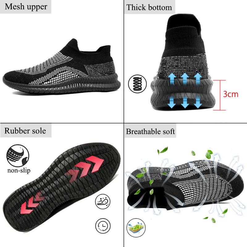 Breathable Men's Walking Shoes Outdoor Lightweight Male Loafer Soft Flexible Men Casual Shoes Fashion Footwear Sneakers 39-48