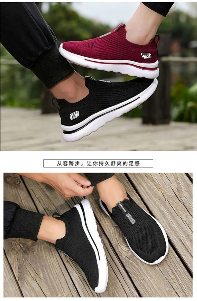 Men Sneakers slip-on men walking shoes light mesh men running shoes zapatillas hombre zapatillas de deporte chaussure homme sale