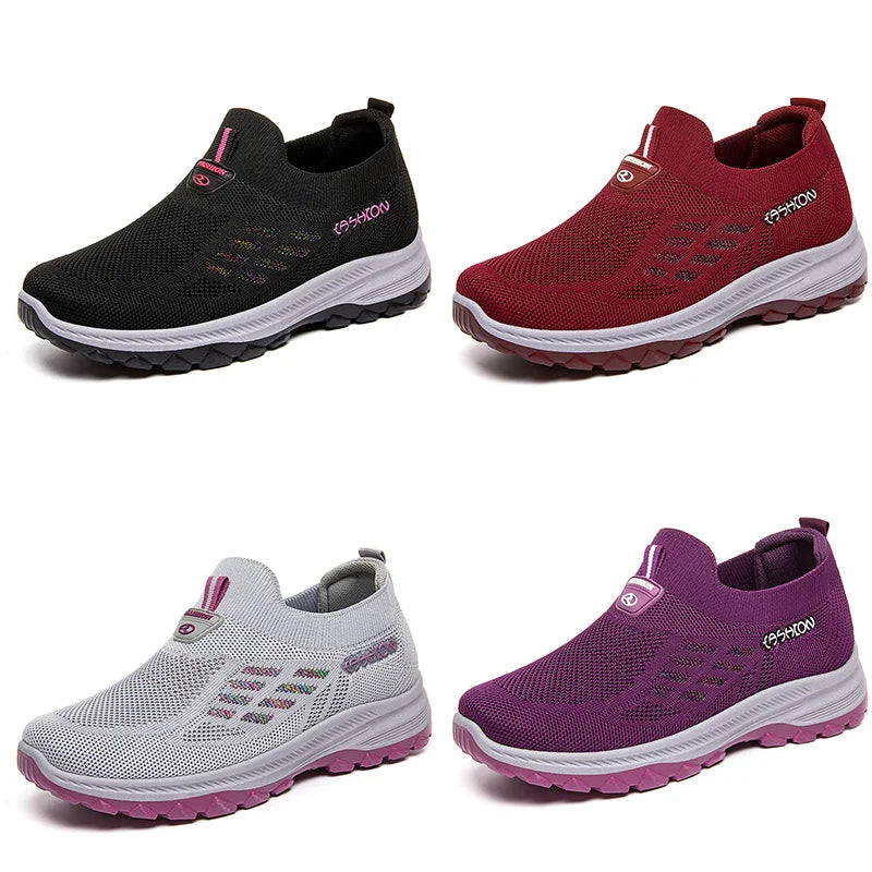 TaoBo Walking Shoes 2023 Summer New Women's Shoes Breathable No Lace Soft Sole Socks Sneakers Comfort Women Sport Shoes Tennis