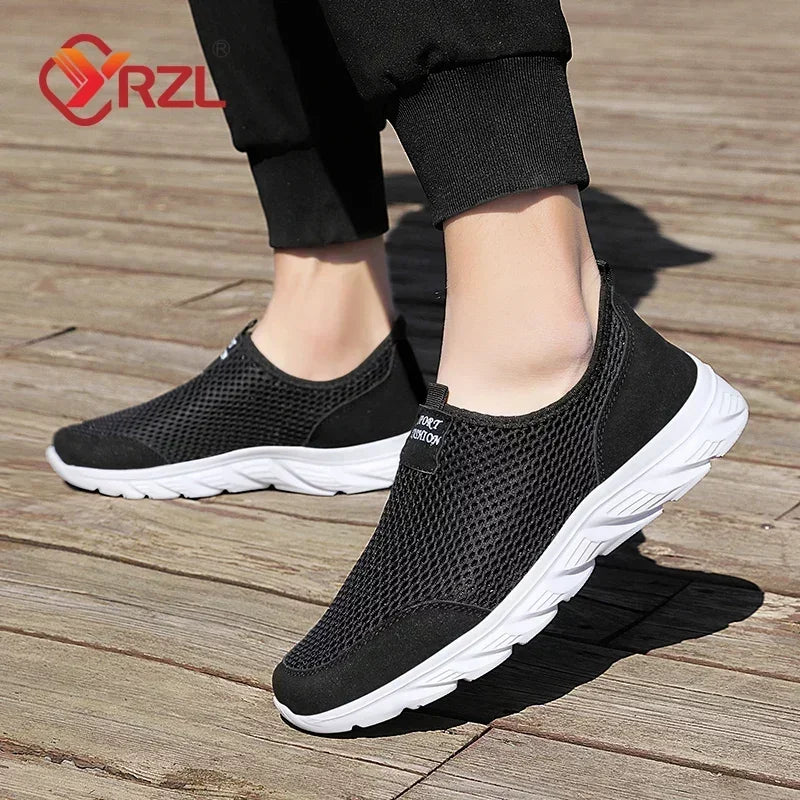 YRZL Lightweight Men Casual Shoes Breathable Slip on Male Casual Sneakers Anti-slip Men's Flats Outdoor Walking Shoes Size 38-46