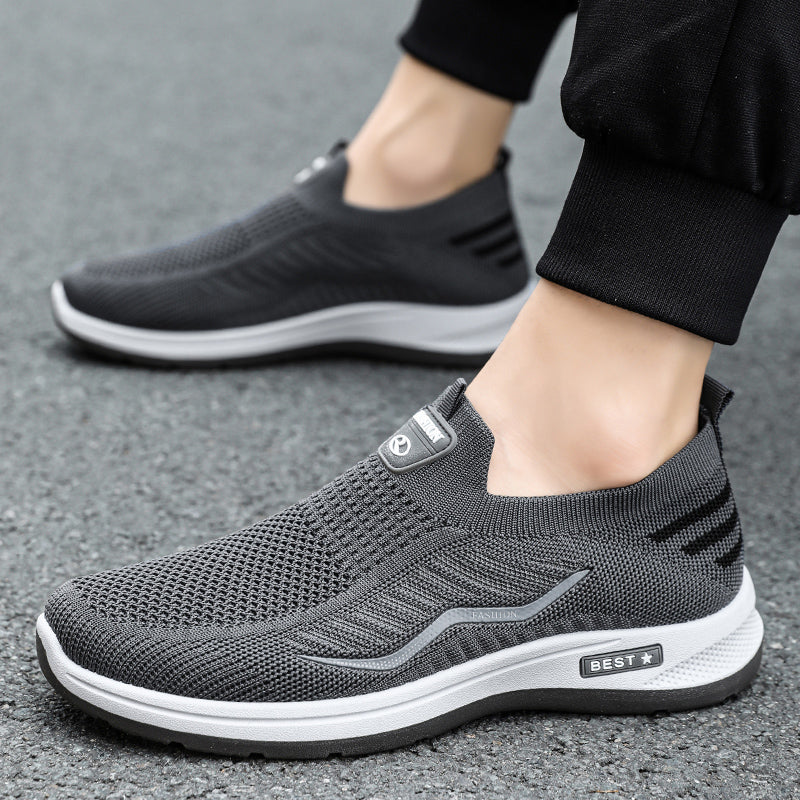 Men Casual Shoes Breathable Sneakers Mens Lightweight Walking Running Shoes Slip on Loafers for Couple Zapatillas Hombre Size 44