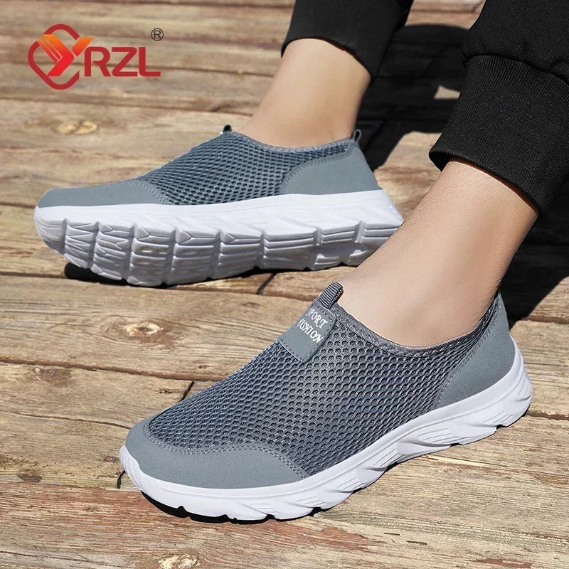 YRZL Lightweight Men Casual Shoes Breathable Slip on Male Casual Sneakers Anti-slip Men's Flats Outdoor Walking Shoes Size 38-46