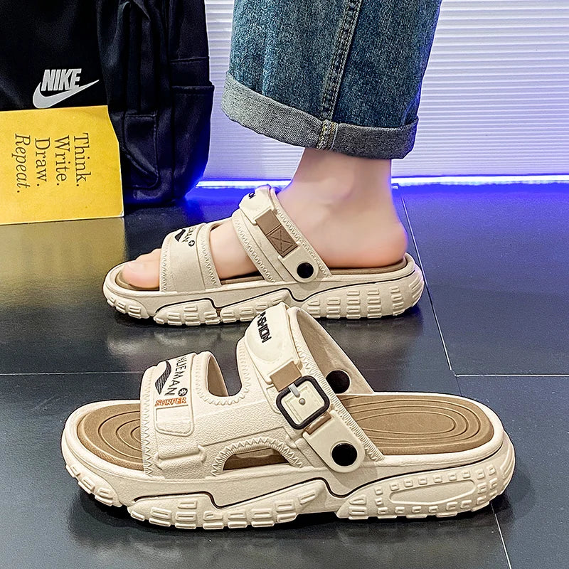 Fashion Lightweight Breath Men Sandals Men Slippers Anti Slip Wear-resistant Outdoor Beach Casual Sport Shoes Walking Flip Flops