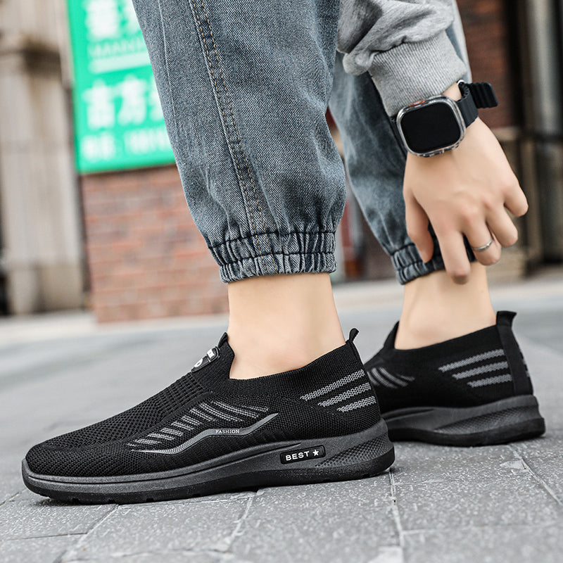 Men Casual Shoes Breathable Sneakers Mens Lightweight Walking Running Shoes Slip on Loafers for Couple Zapatillas Hombre Size 44