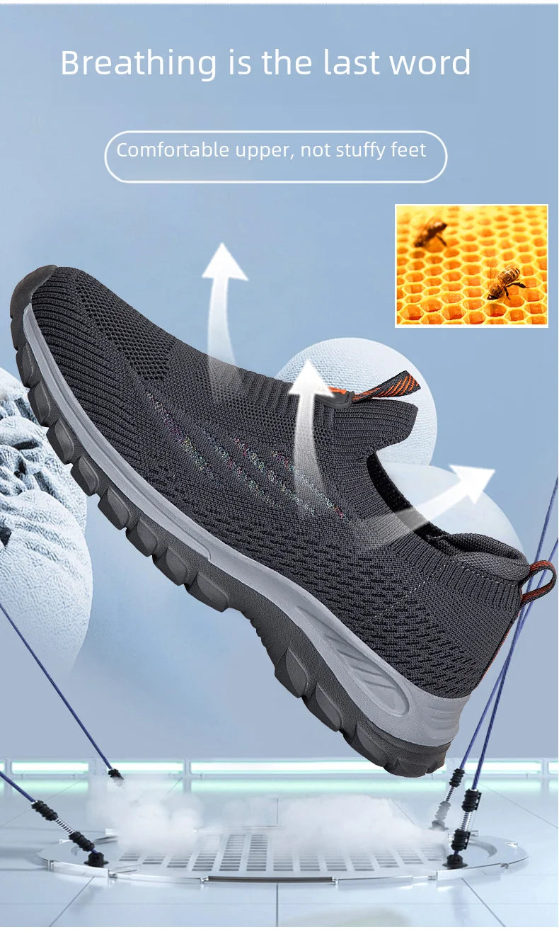 Breathable Mesh Sports Shoes Mom Women Lightweight Running Shoes Suitable Middle-aged Elderly One-foot Dance