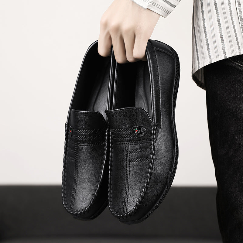 New White Leather Men Casual Shoes Luxury Brand Black Formal Dress Shoes Designer Men Loafers Breathable Slip on Driving Shoes