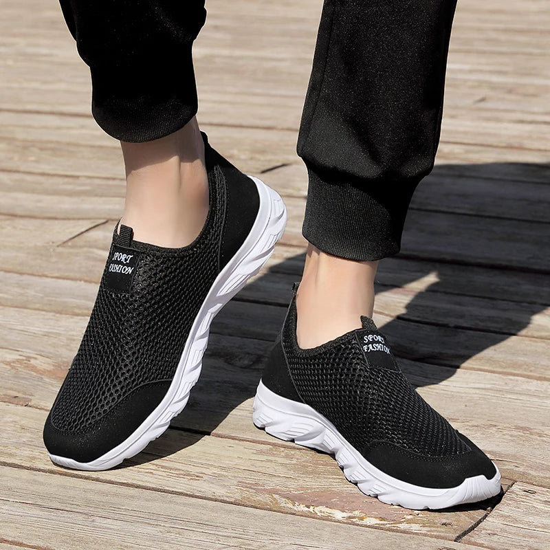 YRZL Lightweight Men Casual Shoes Breathable Slip on Male Casual Sneakers Anti-slip Men's Flats Outdoor Walking Shoes Size 38-46