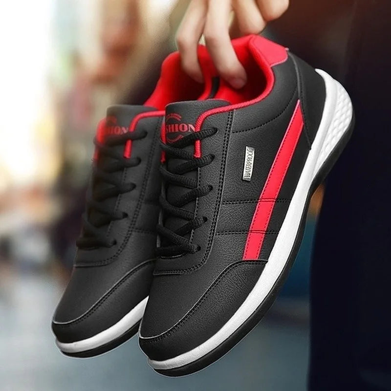 Fashion Men Sneakers Leather Casual Shoes Breathable Leisure Male Sneakers Non-slip Footwear Men Vulcanized Shoes Zapatos Hombre