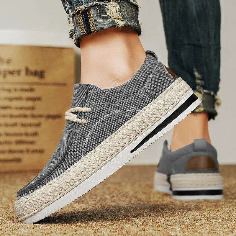 Fashion Woven Cloth Mens Casual Shoes Non-slip Platform Breathable Walking Shoes Mens Running Sneakers Comfortable Sports Shoes