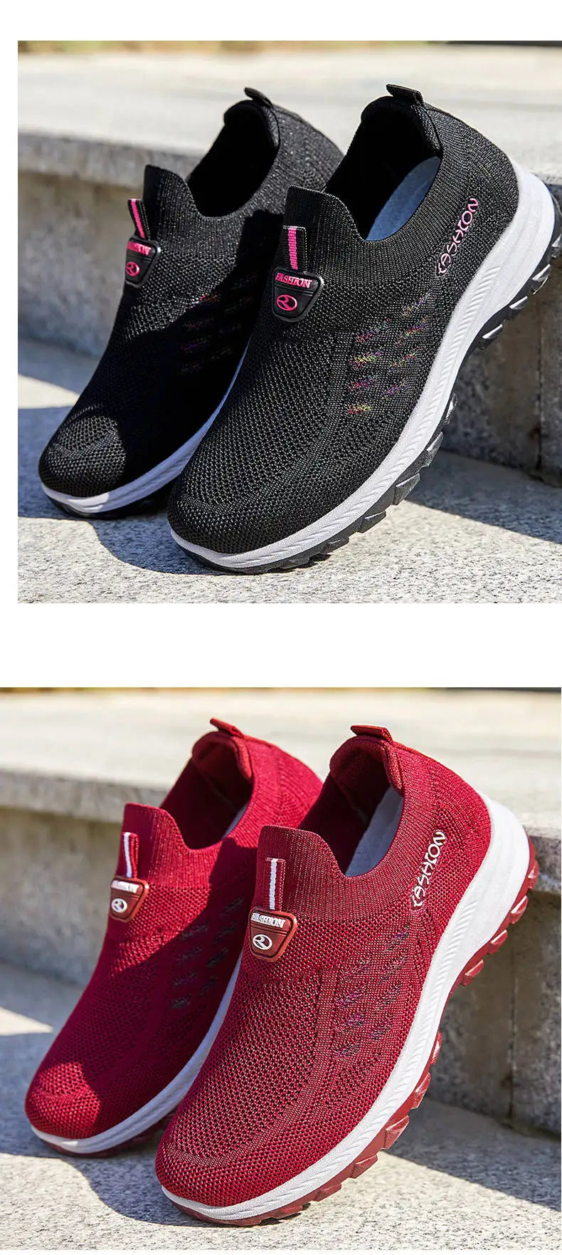 TaoBo Walking Shoes 2023 Summer New Women's Shoes Breathable No Lace Soft Sole Socks Sneakers Comfort Women Sport Shoes Tennis