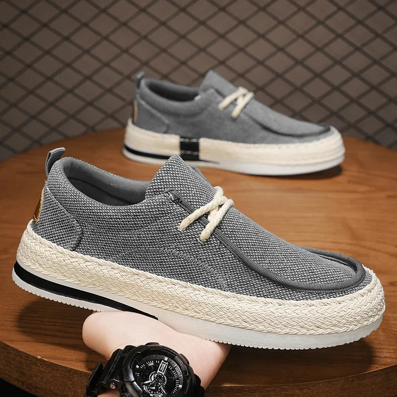 Fashion Woven Cloth Mens Casual Shoes Non-slip Platform Breathable Walking Shoes Mens Running Sneakers Comfortable Sports Shoes