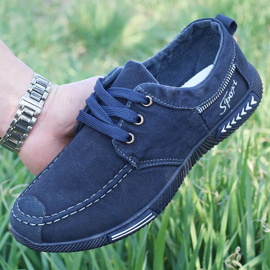 Men's Casual Shoes Summer Breathable Lace-up Men Canvas Shoes 2022 New Fashion Loafers Walking Flats Comfortable Male Sneakers