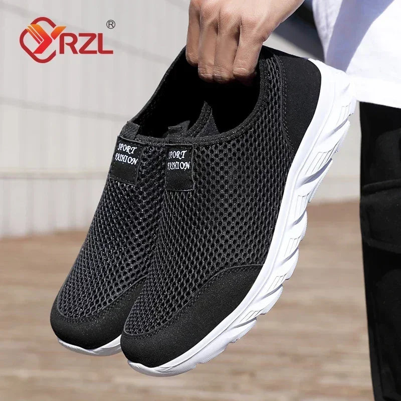 YRZL Lightweight Men Casual Shoes Breathable Slip on Male Casual Sneakers Anti-slip Men's Flats Outdoor Walking Shoes Size 38-46