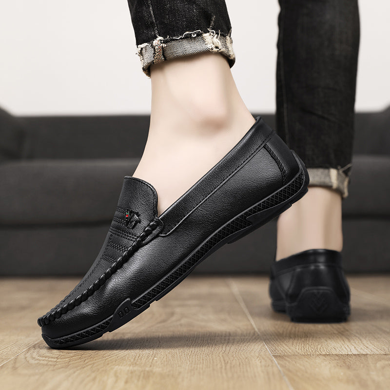 New White Leather Men Casual Shoes Luxury Brand Black Formal Dress Shoes Designer Men Loafers Breathable Slip on Driving Shoes