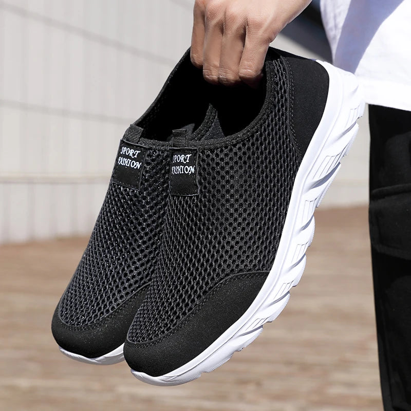 YRZL Lightweight Men Casual Shoes Breathable Slip on Male Casual Sneakers Anti-slip Men's Flats Outdoor Walking Shoes Size 38-46