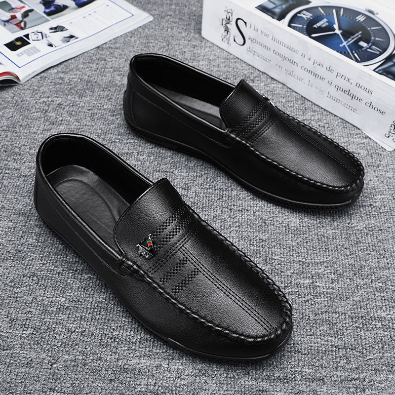 New White Leather Men Casual Shoes Luxury Brand Black Formal Dress Shoes Designer Men Loafers Breathable Slip on Driving Shoes