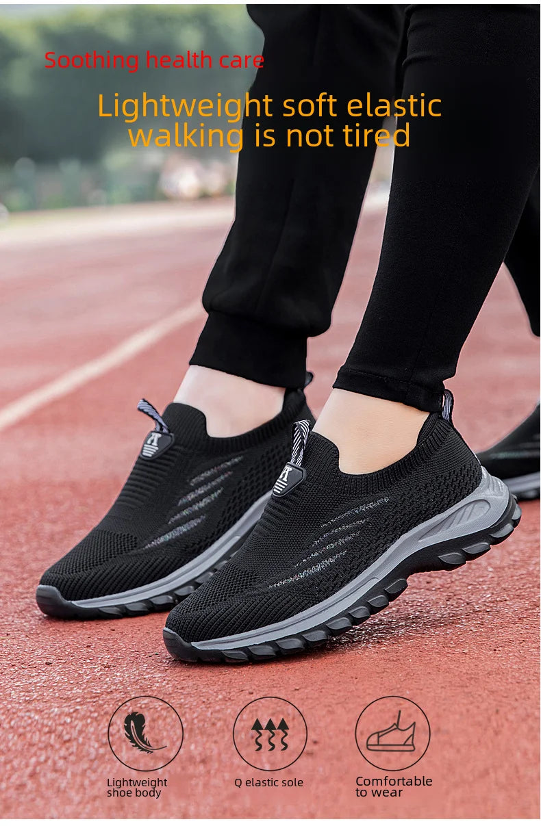 Breathable Mesh Sports Shoes Mom Women Lightweight Running Shoes Suitable Middle-aged Elderly One-foot Dance