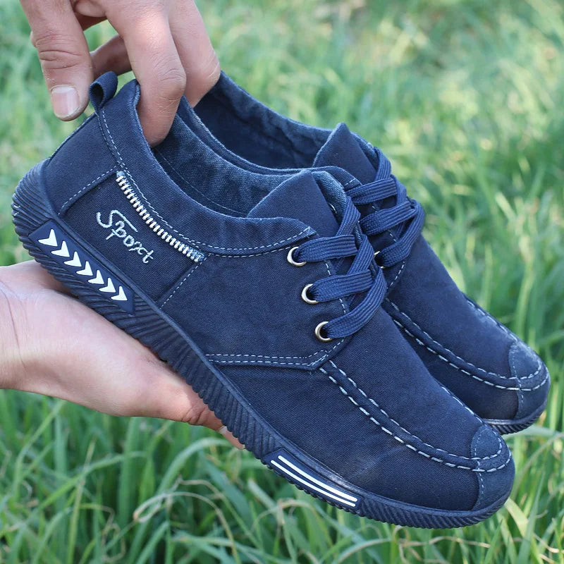 Men's Casual Shoes Summer Breathable Lace-up Men Canvas Shoes 2022 New Fashion Loafers Walking Flats Comfortable Male Sneakers