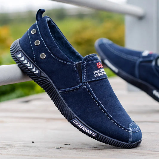 Men's Canvas Shoes Slip on Casual Shoes Male for Summer 2024 New Outdoor Driving Moccasin Shoes Trendy Vintage Loafers for Men